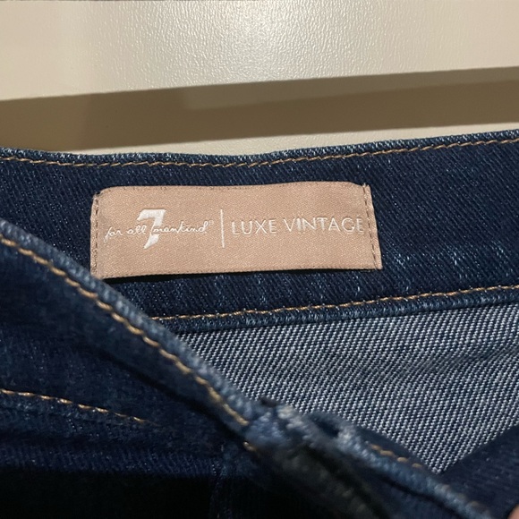 7 For All Mankind Luxe Vintage Button Up Denim Skirt size 28 Waist - Picture 3 of 4